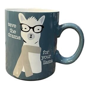 Love Your Mug Save the Drama For Your Llama Mug EUC 4.5" x 3.5" Llama Alpaca